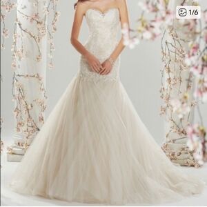 Elegant Strapless Lace Wedding Dress